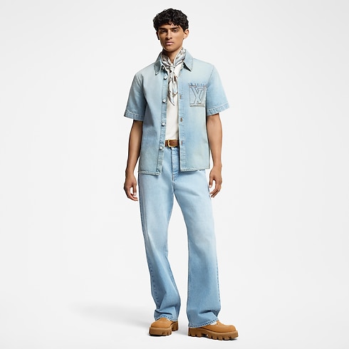 Hose aus Denim mit weit geschnittenem Bein Herren Ready to Wear Denim | LOUIS VUITTON (Zoom)