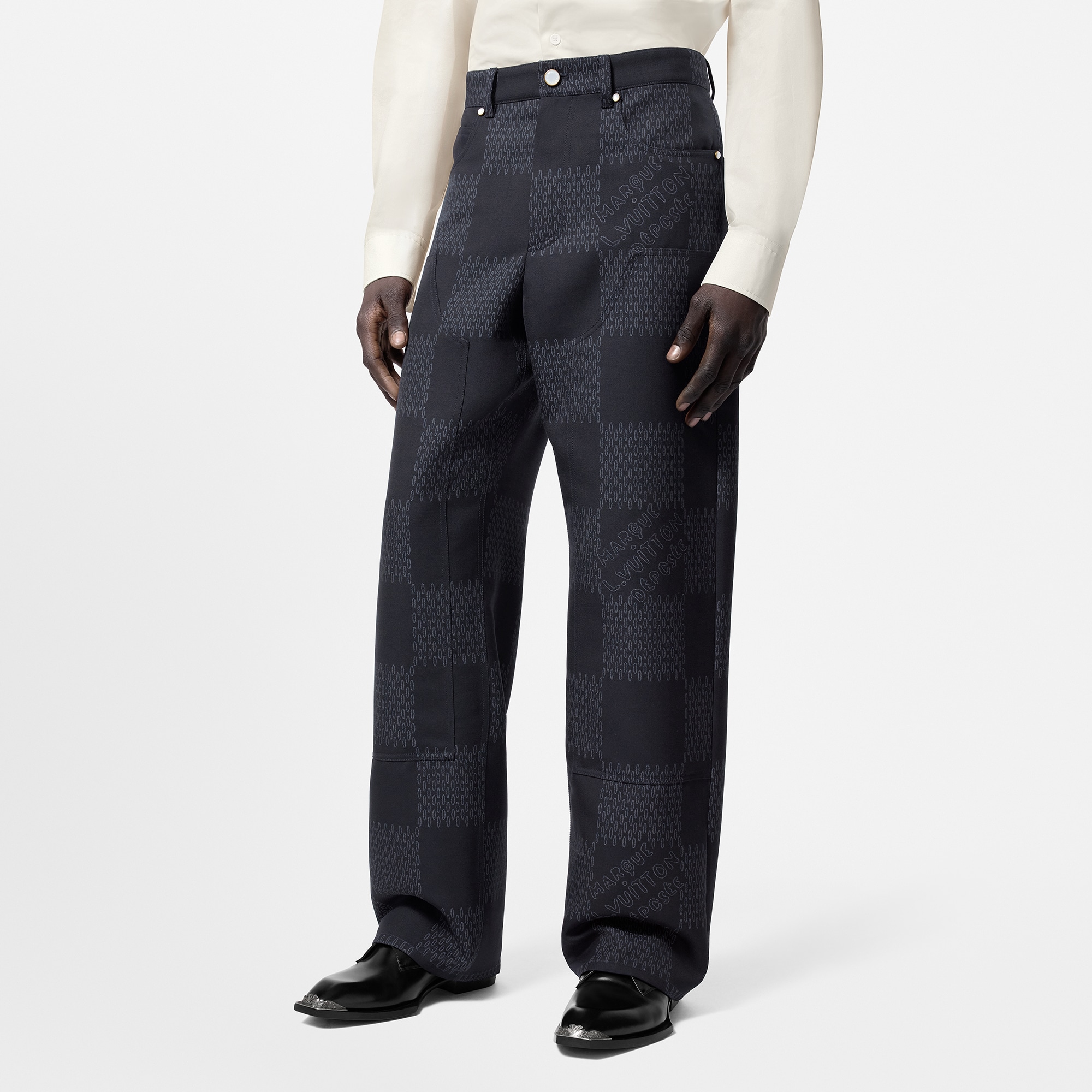 Hose aus Jacquardgewebe aus Wolle mit Damier-Motiv  Herren Ready to Wear Hosen | LOUIS VUITTON (Zoom)