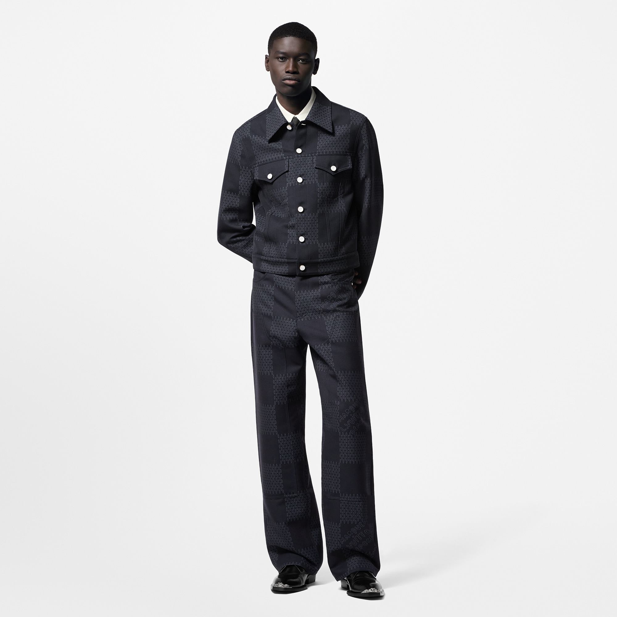 Hose aus Jacquardgewebe aus Wolle mit Damier-Motiv  Herren Ready to Wear Hosen | LOUIS VUITTON (Zoom)
