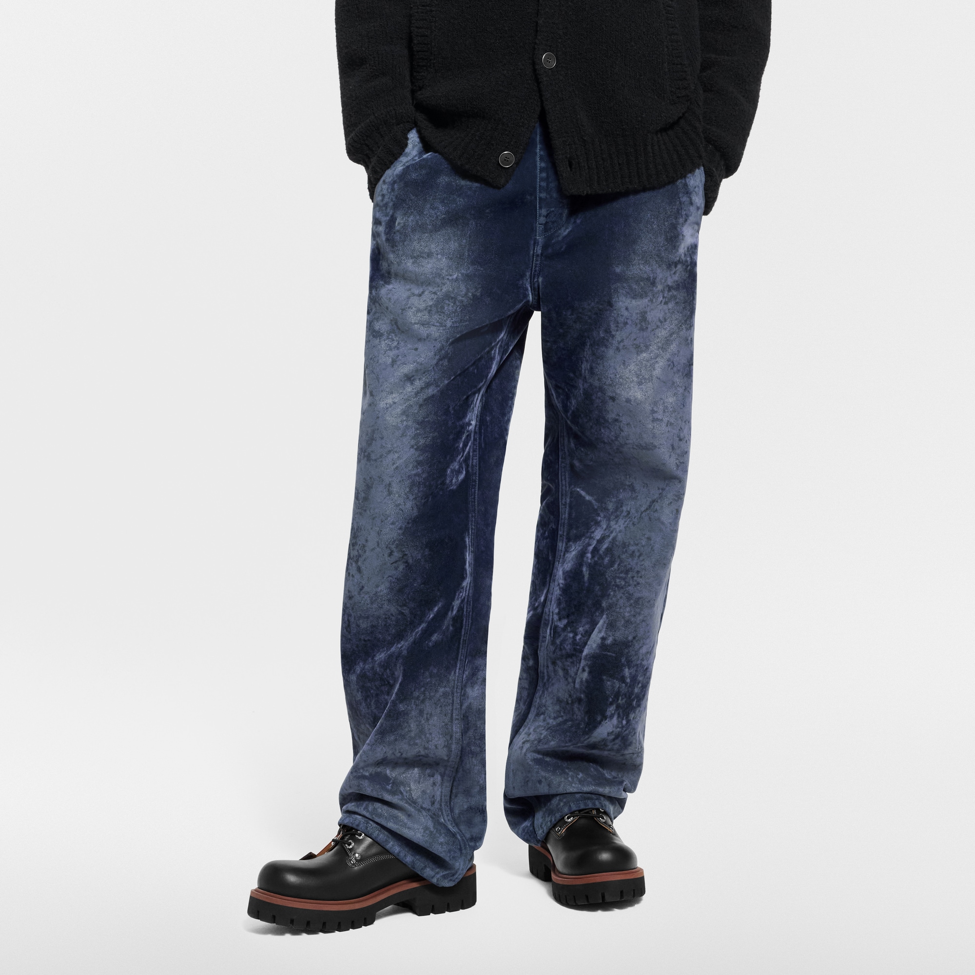 Hose aus Samt-Denim mit Monogram-Details  Herren Ready to Wear Denim | LOUIS VUITTON (Zoom)