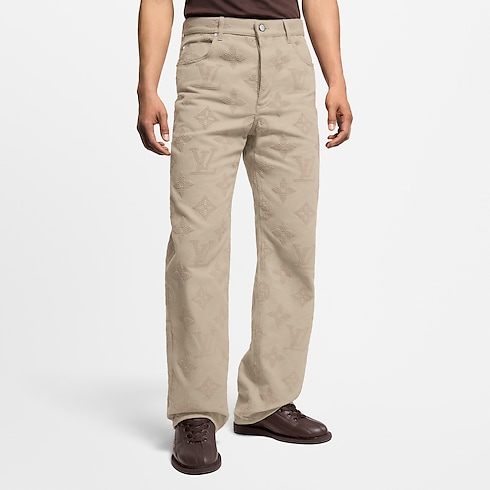 Hose im Skater-Stil mit gesticktem Monogram Herren Ready to Wear Denim | LOUIS VUITTON (Zoom)