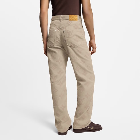 Hose im Skater-Stil mit gesticktem Monogram Herren Ready to Wear Denim | LOUIS VUITTON (Zoom)