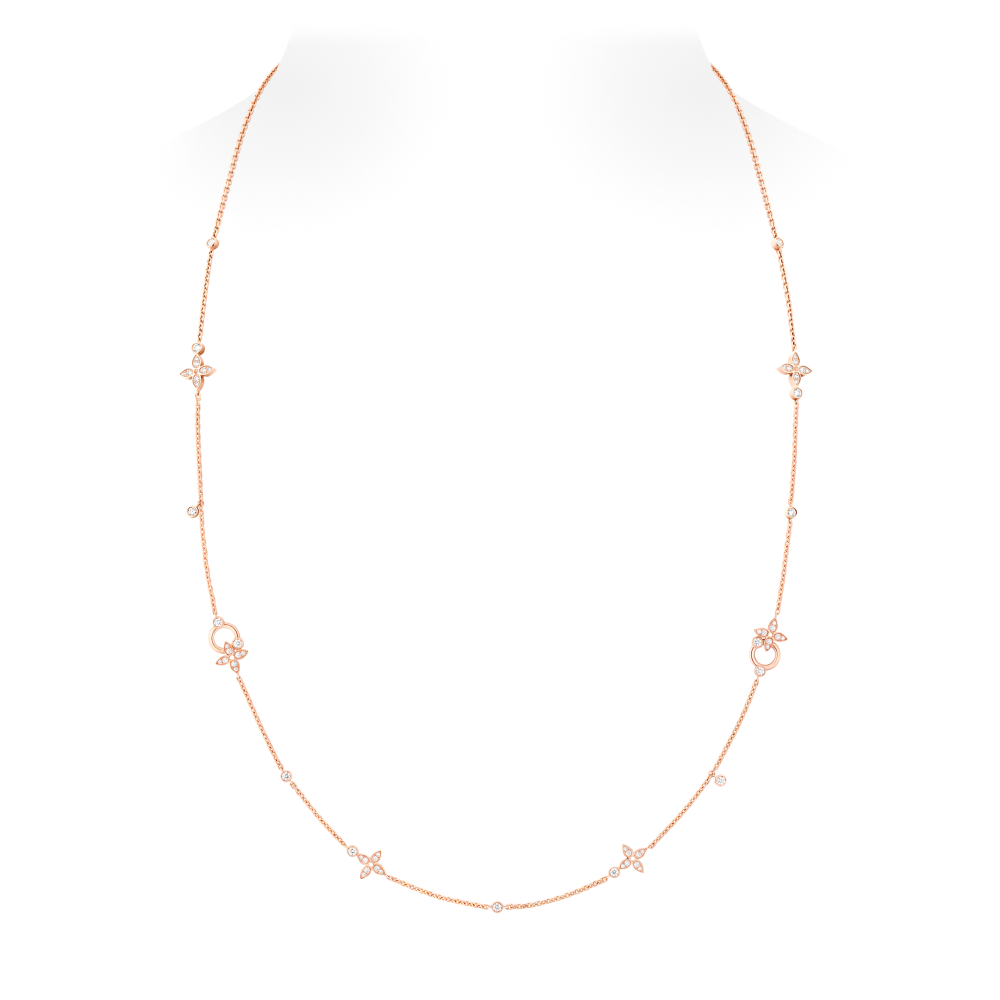 Idylle Blossom lange Halskette mit mehreren Motiven, Roségold und Diamanten  Schmuck Kategorien Halsketten und Anhänger | LOUIS VUITTON (Zoom)