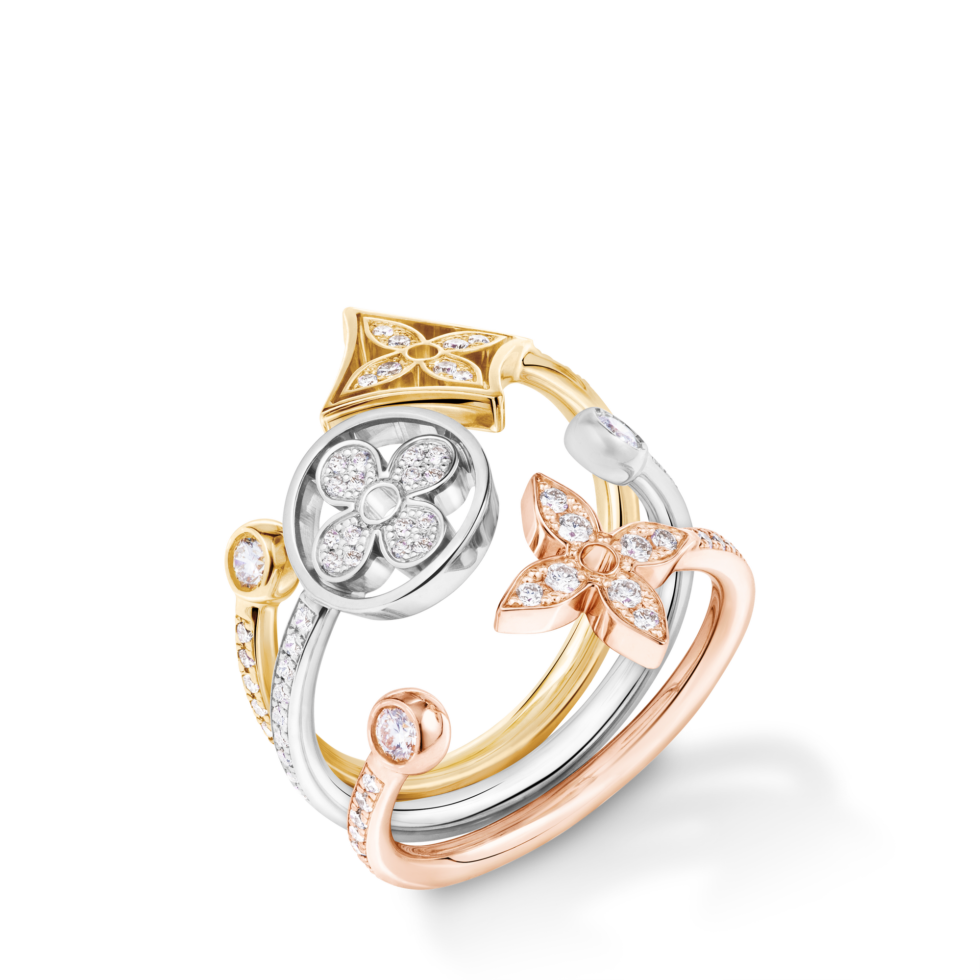 Idylle Blossom mit Diamanten besetzter Ring, 3 Goldarten und Diamanten  Schmuck Kategorien Alle Schmuckstücke | LOUIS VUITTON (Zoom)