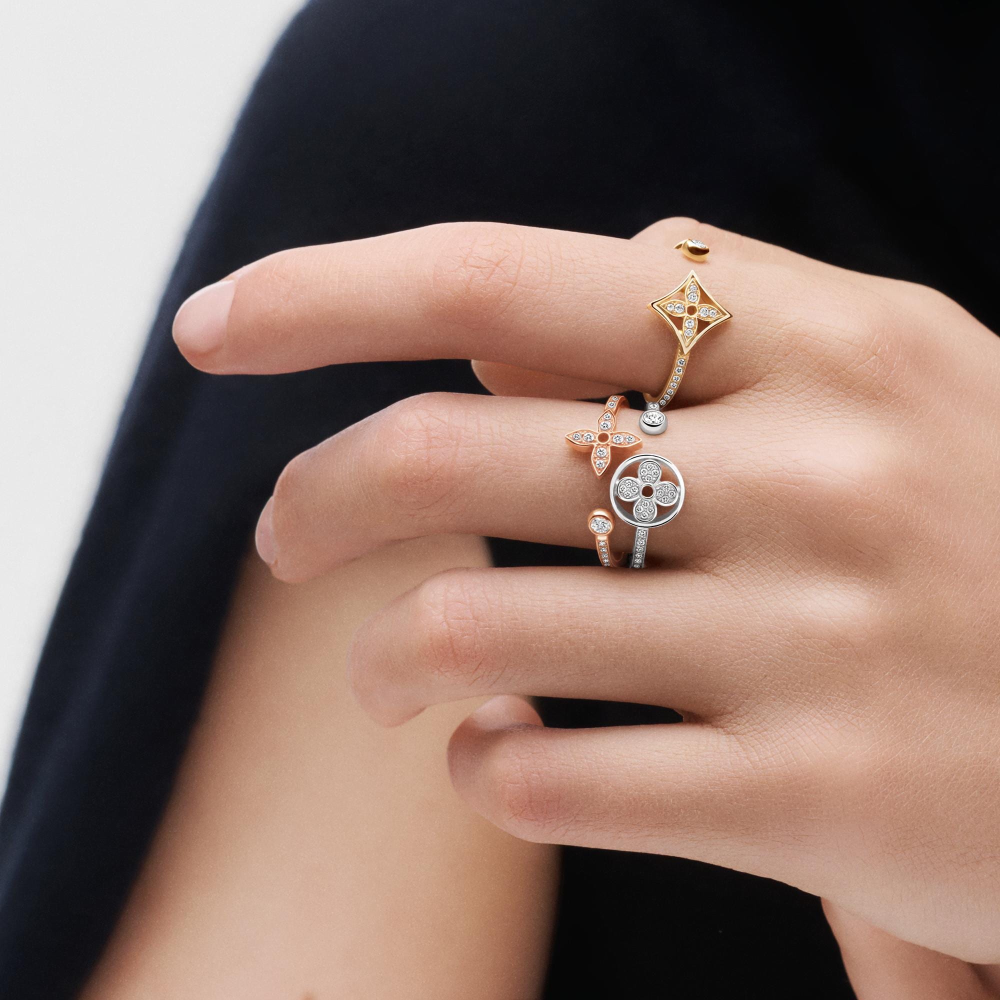 Idylle Blossom mit Diamanten besetzter Ring, 3 Goldarten und Diamanten  Schmuck Kategorien Alle Schmuckstücke | LOUIS VUITTON (Zoom)