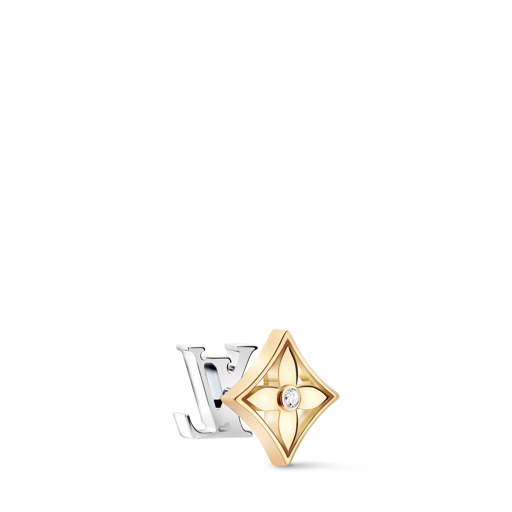 Idylle Blossom Ohrstecker zum Wenden, Gelb- und Weißgold und Diamant - Einzelstück  Schmuck Kategorien Ohrringe | LOUIS VUITTON (Zoom)