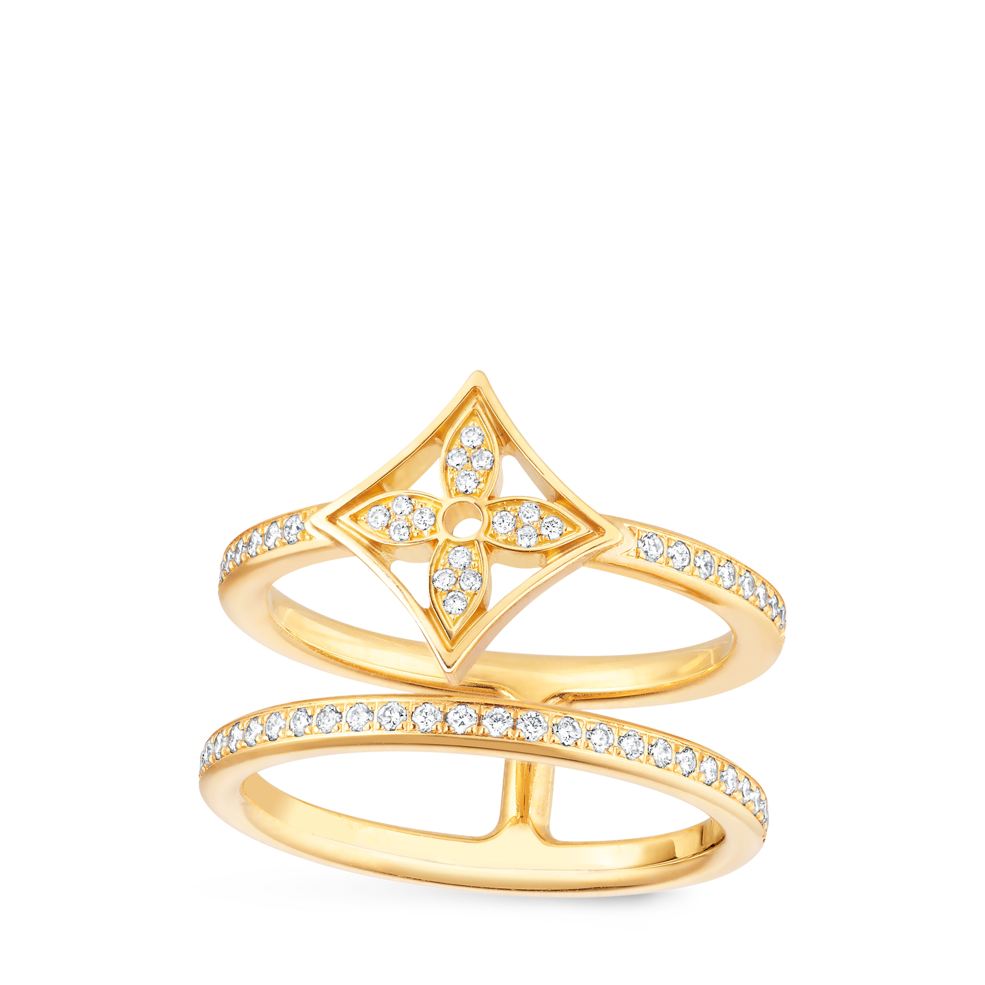 Idylle Blossom zweireihiger Ring, Gelbgold und Diamanten  Schmuck Kategorien Alle Schmuckstücke | LOUIS VUITTON (Zoom)