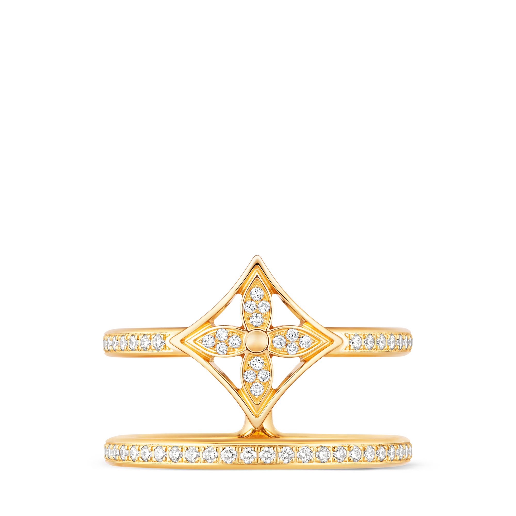 Idylle Blossom zweireihiger Ring, Gelbgold und Diamanten  Schmuck Kategorien Alle Schmuckstücke | LOUIS VUITTON (Zoom)