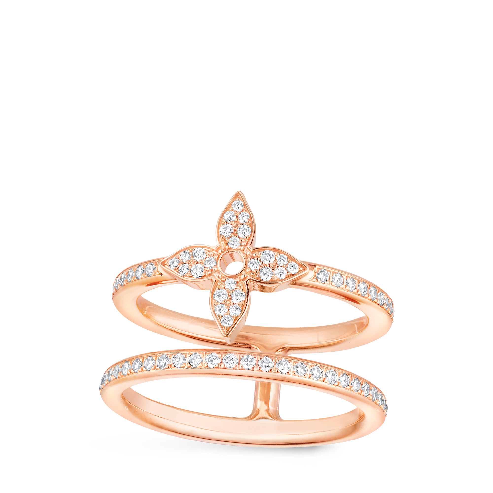 Idylle Blossom zweireihiger Ring, Roségold und Diamanten  Schmuck Kategorien Alle Schmuckstücke | LOUIS VUITTON (Zoom)