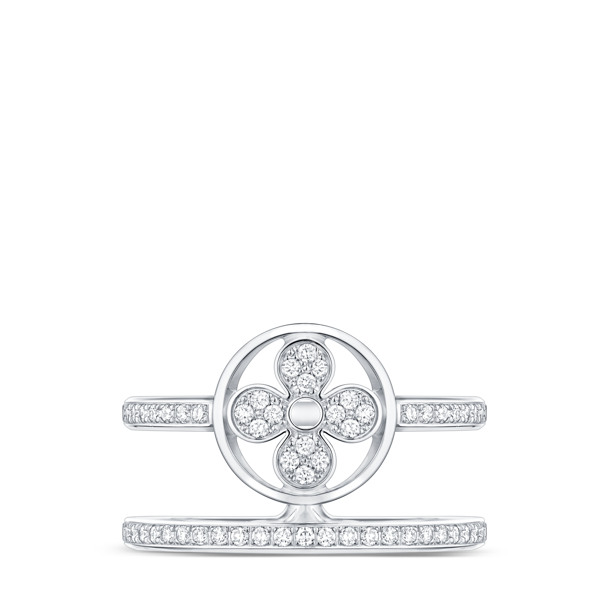 Idylle Blossom zweireihiger Ring, Weißgold und Diamanten  Schmuck Kategorien Alle Schmuckstücke | LOUIS VUITTON (Zoom)
