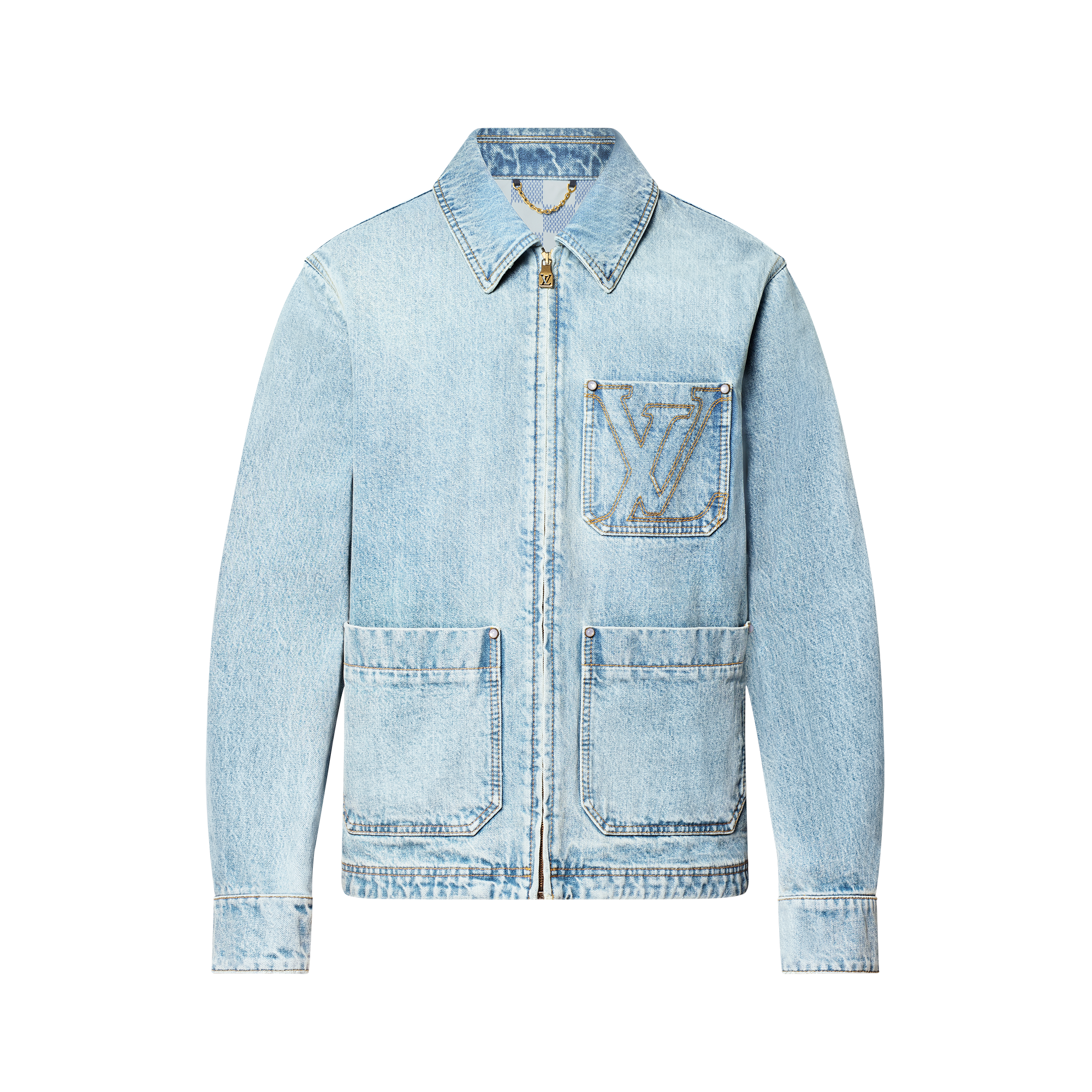 Jacke aus Denim im Workwear-Stil mit LV Signatur  Herren Ready to Wear Jacken und Mäntel | LOUIS VUITTON (Zoom)