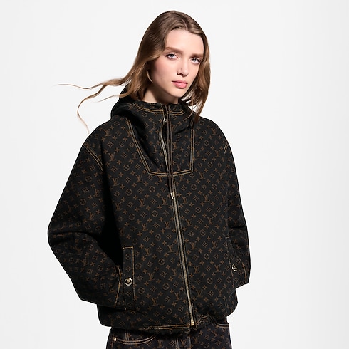 Jacke aus Denim mit Monogram-Motiv und Reißverschluss Damen Ready to Wear Mäntel und Jacken | LOUIS VUITTON (Zoom)