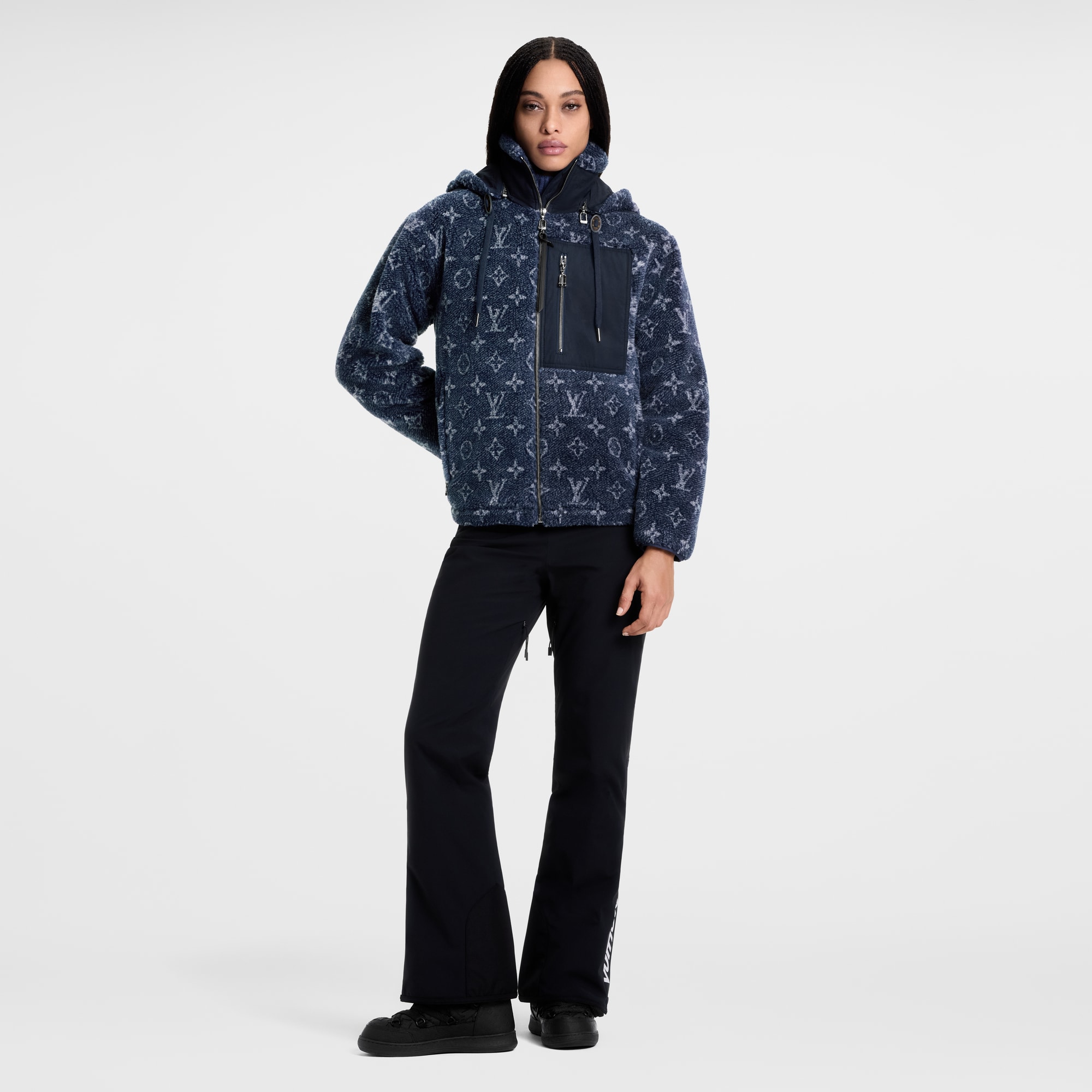 Jacke aus Fleece mit Denim-Optik und Monogram-Motiv  Damen Ready to Wear Mäntel und Jacken | LOUIS VUITTON (Zoom)