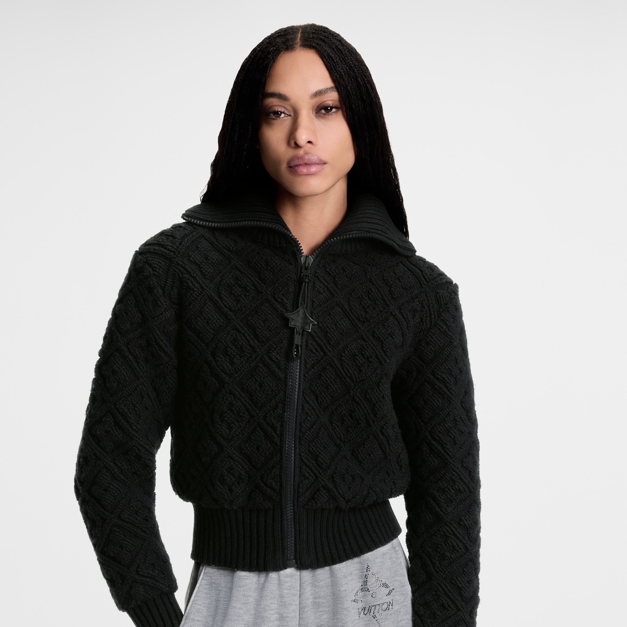 Jacke aus Frottee mit Monogram-Motiv und Reißverschluss  Damen Ready to Wear Strick | LOUIS VUITTON (Zoom)