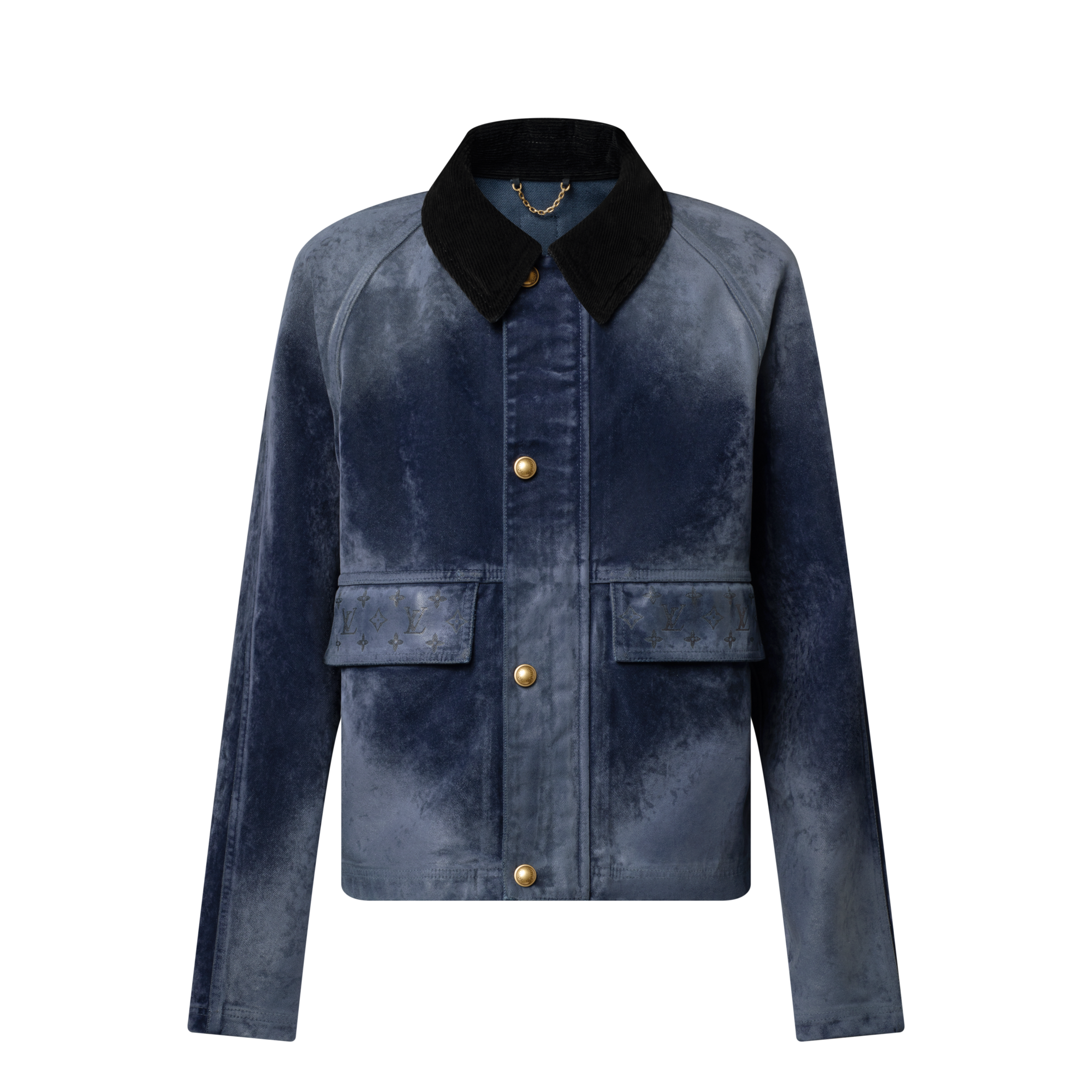 Jacke aus geflocktem Denim mit Monogram-Details  Herren Ready to Wear Jacken und Mäntel | LOUIS VUITTON (Zoom)
