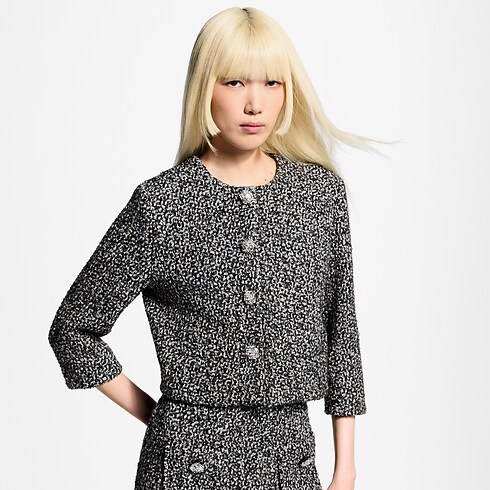 Jacke aus glitzerndem Tweed mit Schmuck-Knopf Damen Ready to Wear Mäntel und Jacken | LOUIS VUITTON (Zoom)