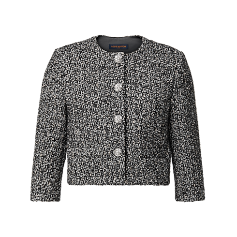 Jacke aus glitzerndem Tweed mit Schmuck-Knopf Damen Ready to Wear Mäntel und Jacken | LOUIS VUITTON (Zoom)