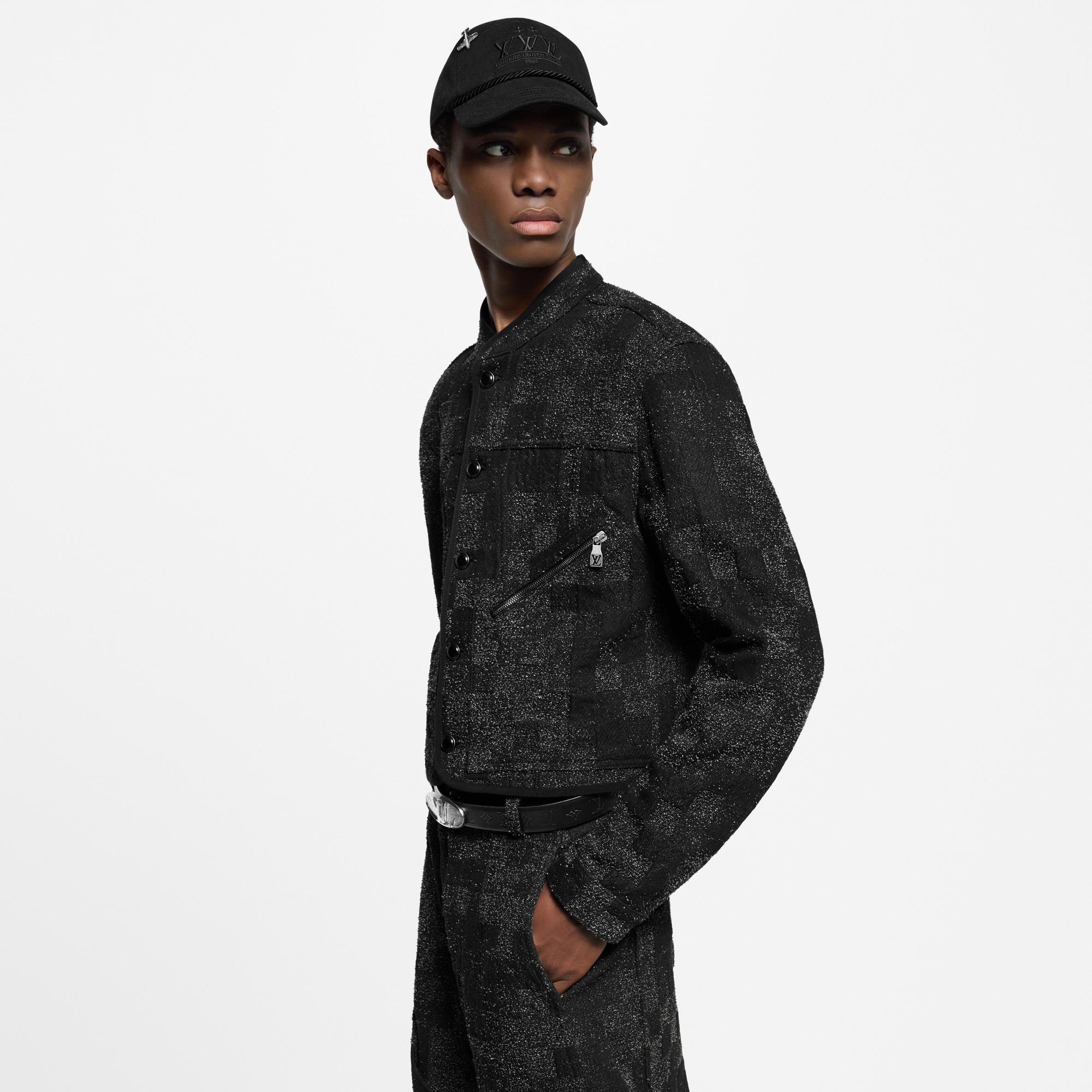 Jacke im Piloten-Stil aus Denim und Bouclette  Herren Ready to Wear Jacken und Mäntel | LOUIS VUITTON (Zoom)