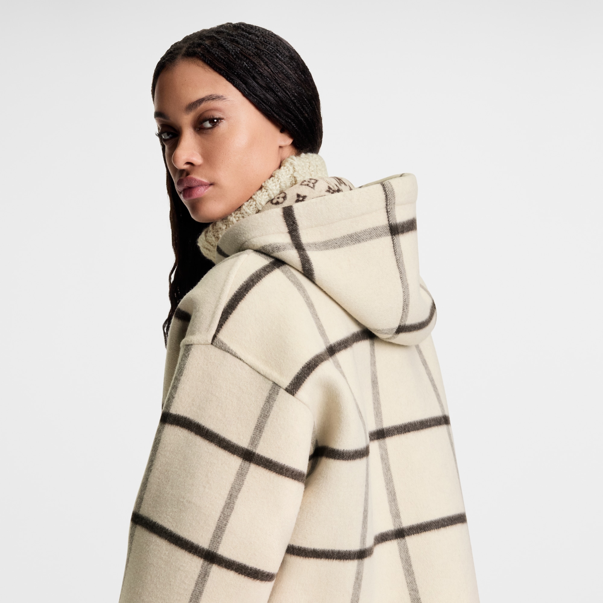 Jacke mit Kapuze und Karomuster  Damen Ready to Wear Mäntel und Jacken | LOUIS VUITTON (Zoom)