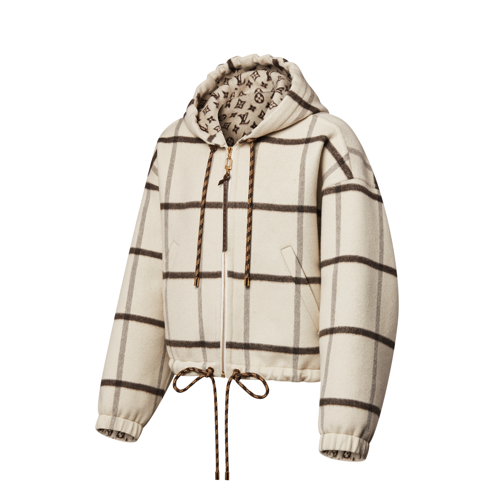 Jacke mit Kapuze und Karomuster  Damen Ready to Wear Mäntel und Jacken | LOUIS VUITTON (Zoom)