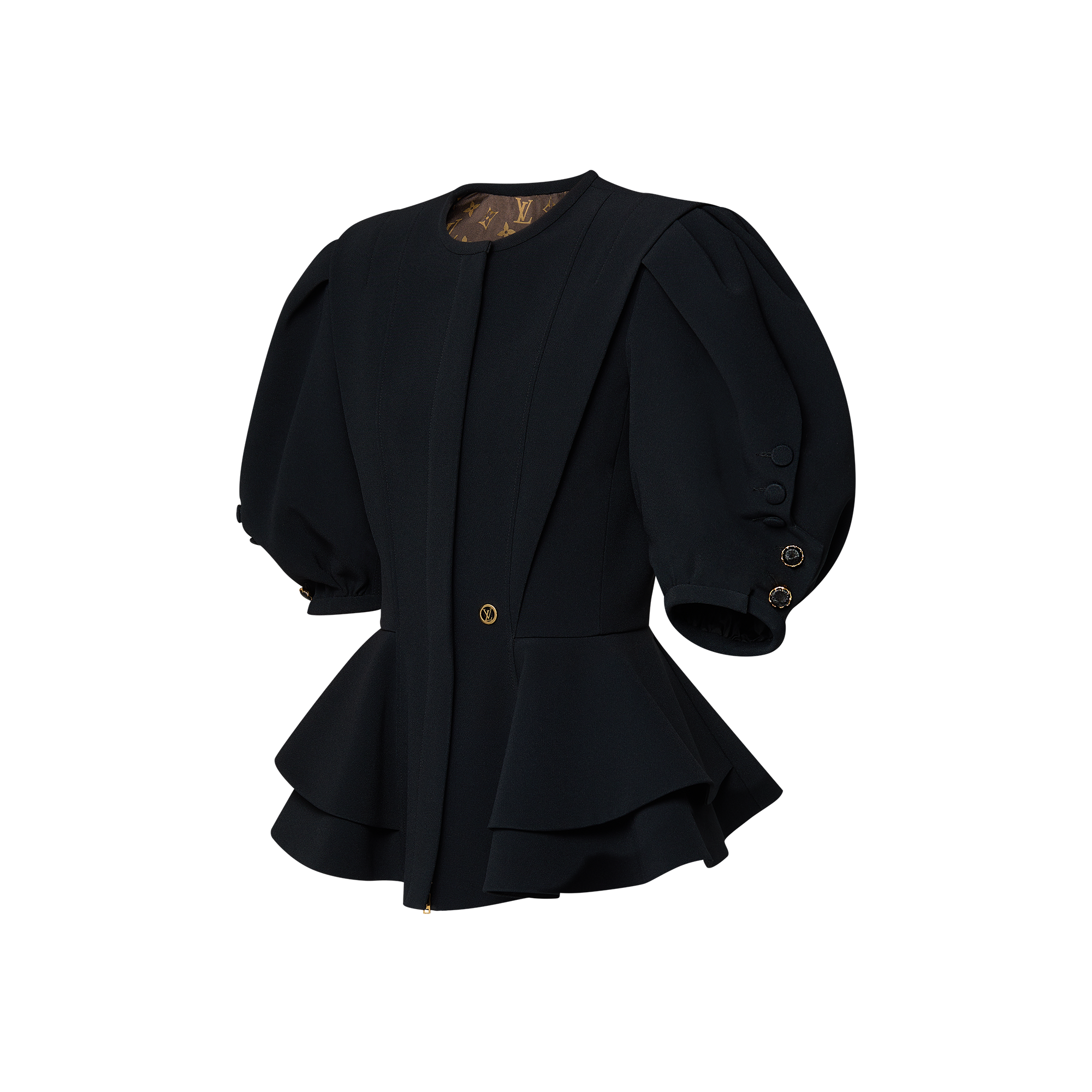 Jacke mit Schößchen und Puffärmeln  Neuheiten Damen Neueste Lancierungen | LOUIS VUITTON (Zoom)