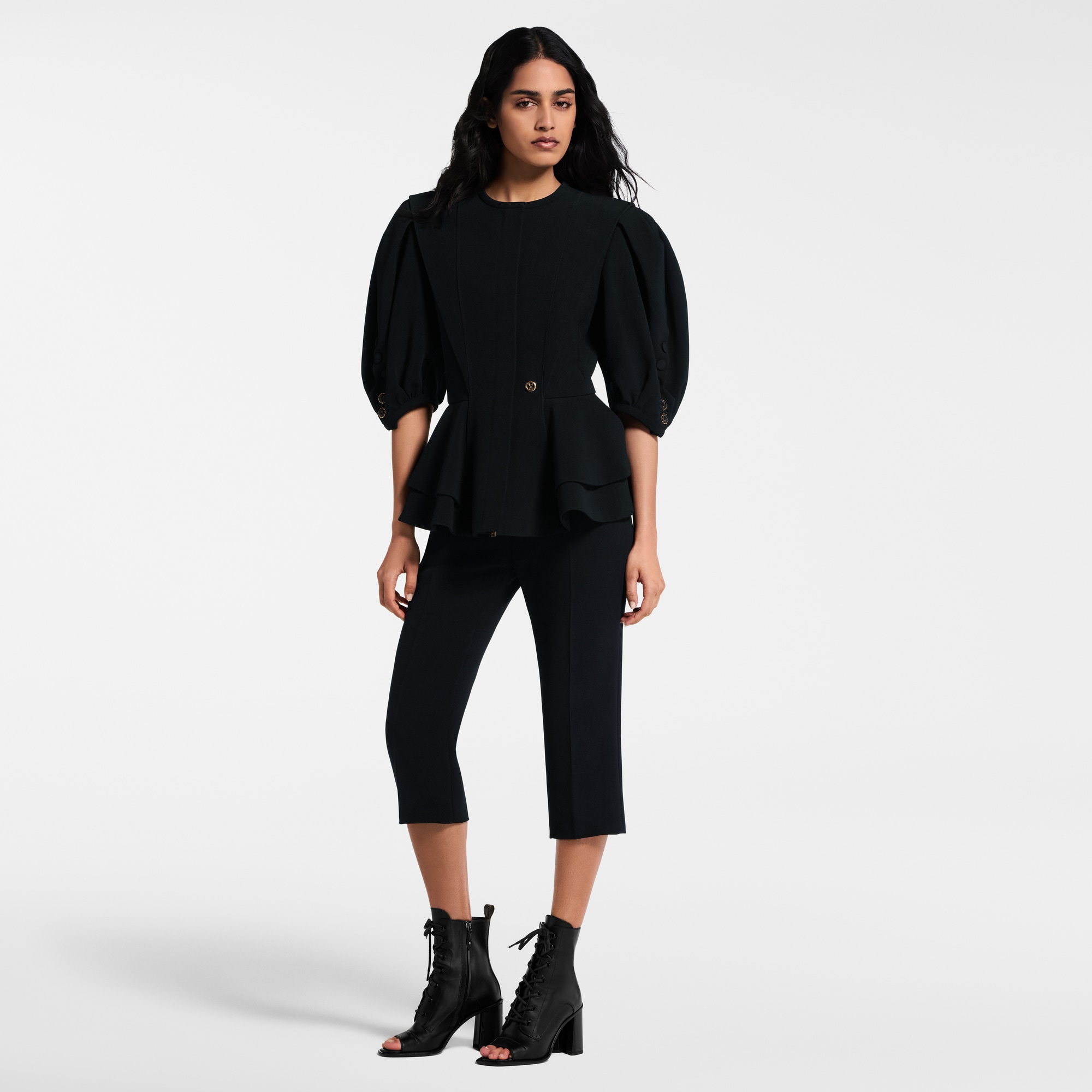 Jacke mit Schößchen und Puffärmeln  Neuheiten Damen Neueste Lancierungen | LOUIS VUITTON (Zoom)