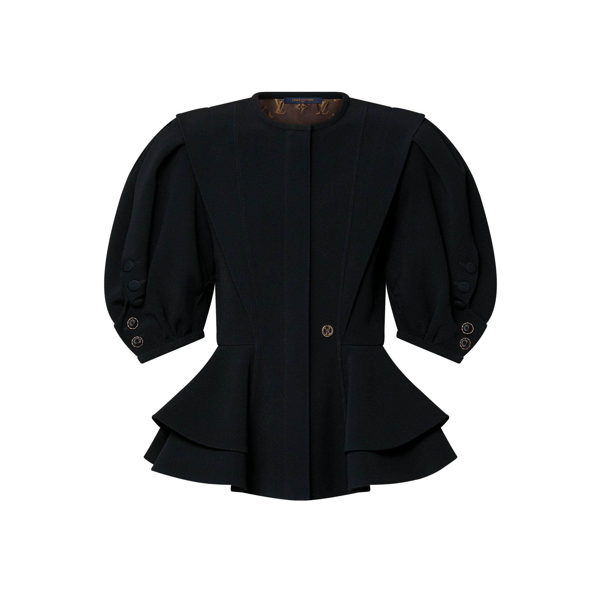 Jacke mit Schößchen und Puffärmeln  Neuheiten Damen Neueste Lancierungen | LOUIS VUITTON (Zoom)