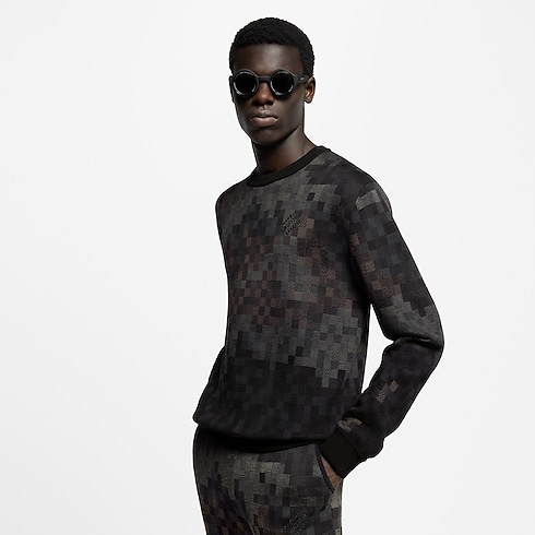 Jacquard-Pullover mit Damoflage-Motiv Herren Ready to Wear Vollständige Ready to Wear | LOUIS VUITTON (Zoom)