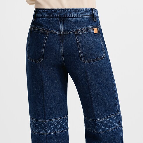 Jeans aus grobem Denim mit Monogram-Detail Damen Ready to Wear Hosen | LOUIS VUITTON (Zoom)