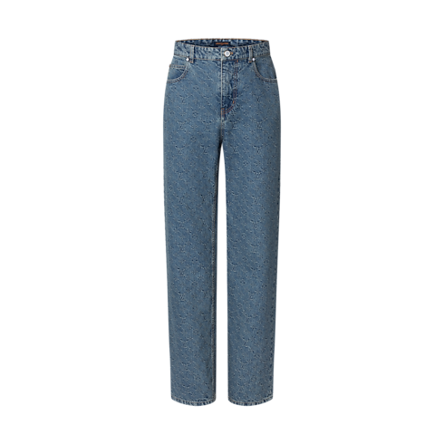 Jeans im Skater-Stil aus Monogram-Jacquardgewebe Herren Ready to Wear Denim | LOUIS VUITTON (Zoom)
