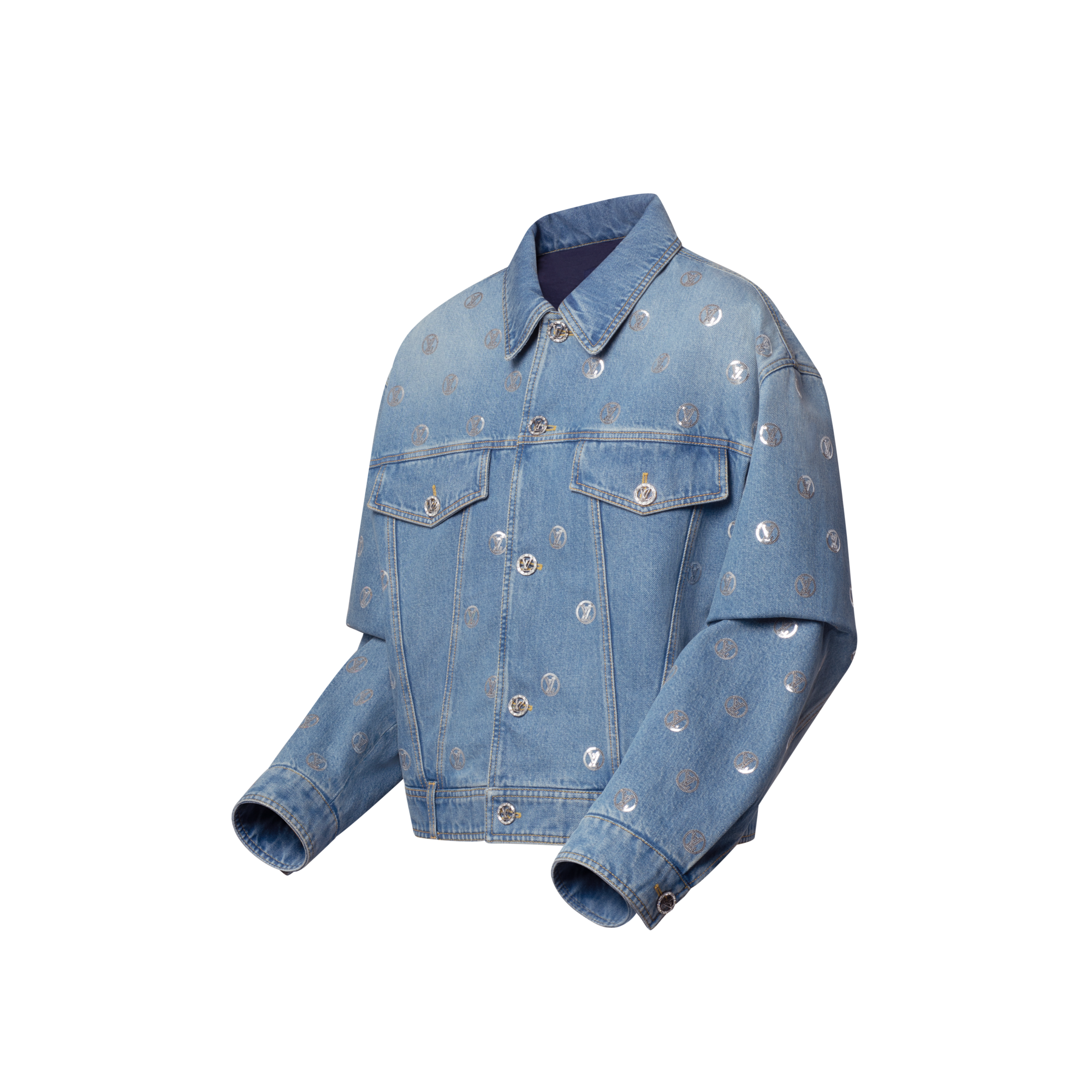 Jeansjacke mit Signaturen auf Pailletten  Damen Ready to Wear Mäntel und Jacken | LOUIS VUITTON (Zoom)