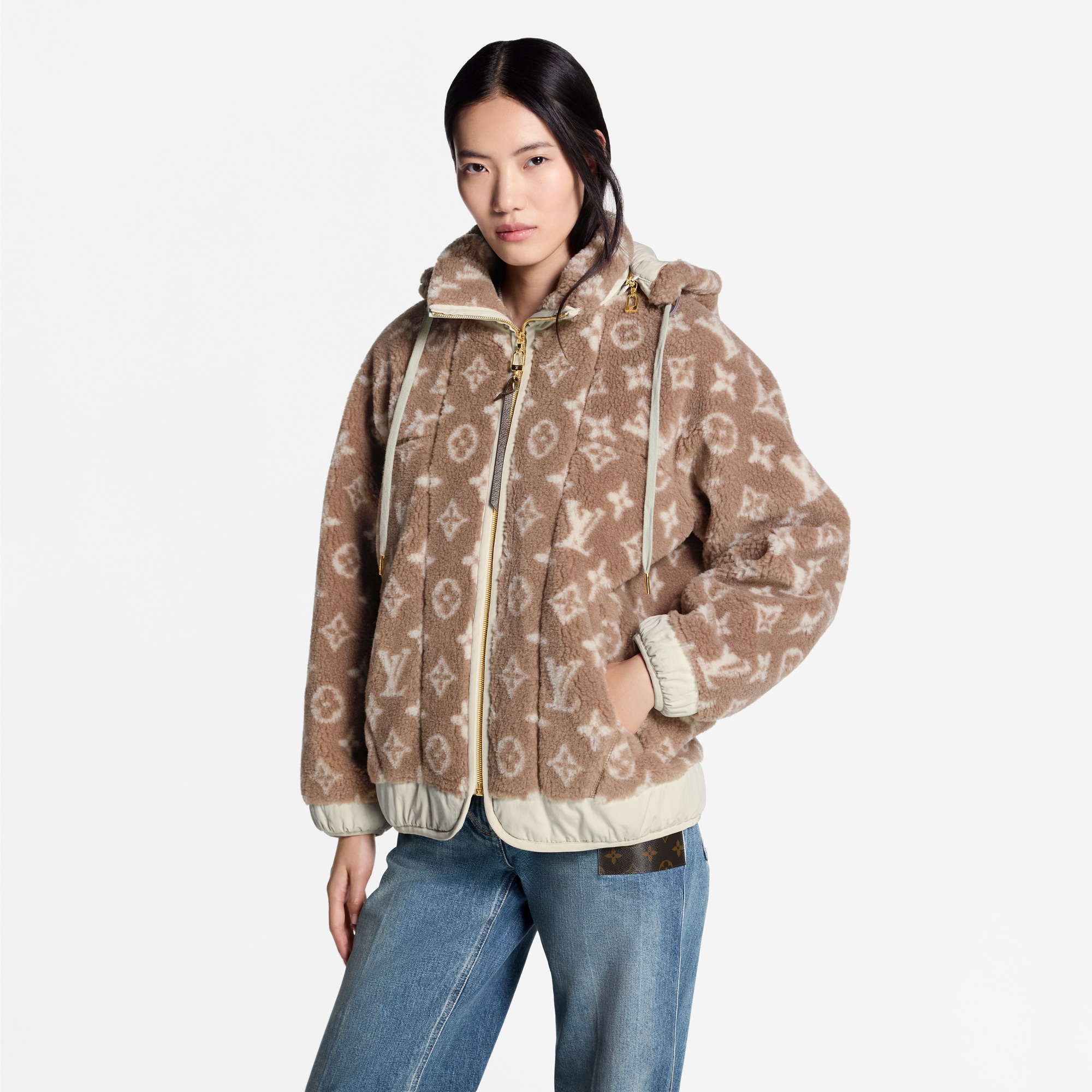 Kapuzenjacke aus Fleece mit Monogram  Damen Ready to Wear Mäntel und Jacken | LOUIS VUITTON (Zoom)