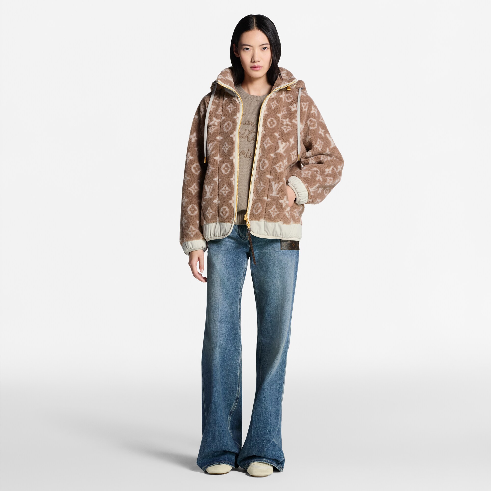 Kapuzenjacke aus Fleece mit Monogram  Damen Ready to Wear Mäntel und Jacken | LOUIS VUITTON (Zoom)