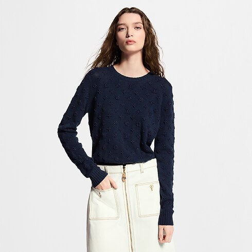 Kaschmirpullover mit gesticktem Monogram cropped view