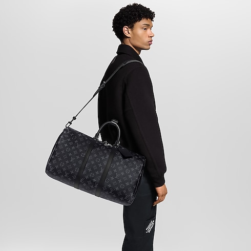 Keepall 45 mit Schulterriemen Monogram Eclipse Herren Reisegepäck Reisetaschen und Duffle Bags | LOUIS VUITTON (Zoom)