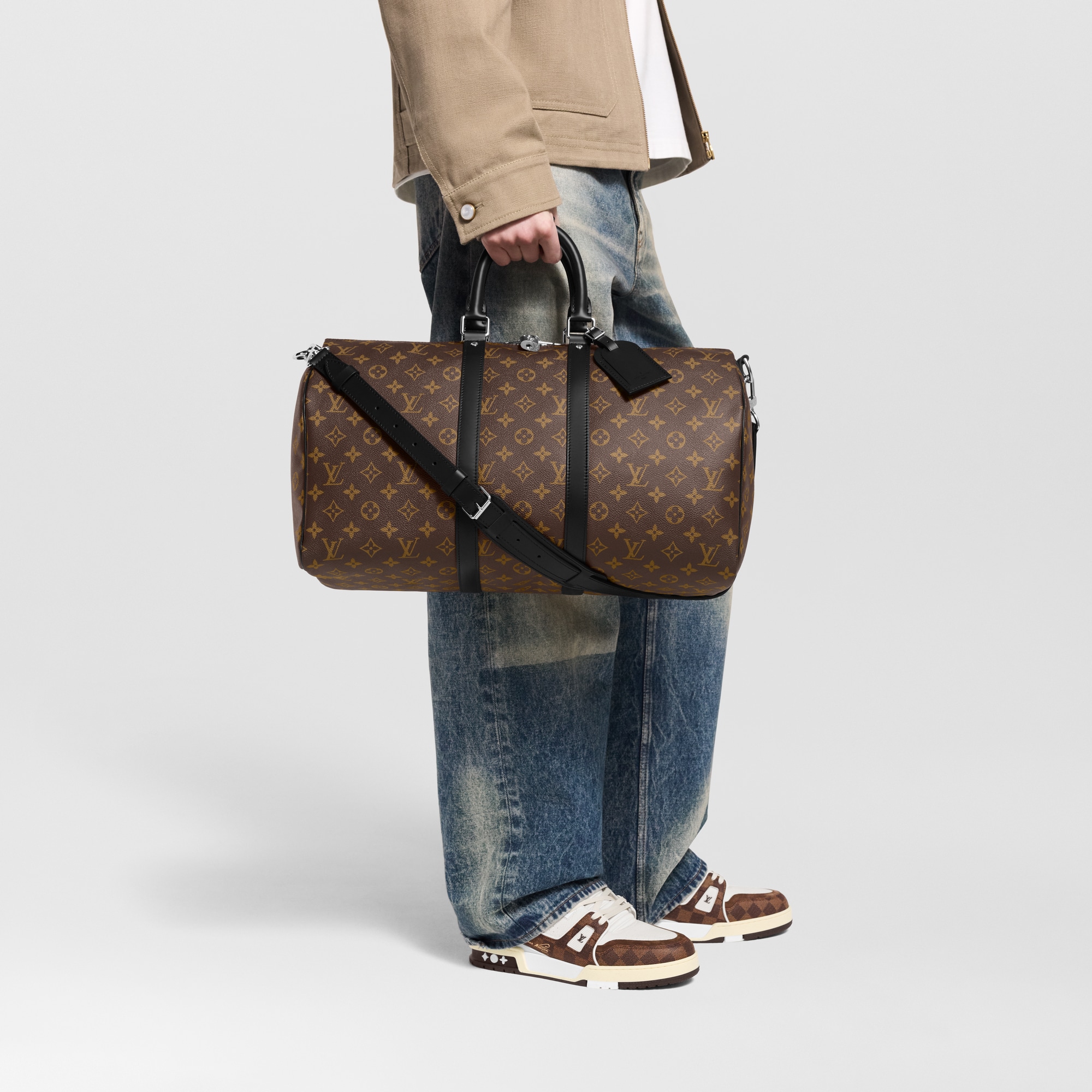 Keepall 45 mit Schulterriemen  Monogram Macassar Canvas Herren Personalisierung Taschen & Reisegepäck | LOUIS VUITTON (Zoom)