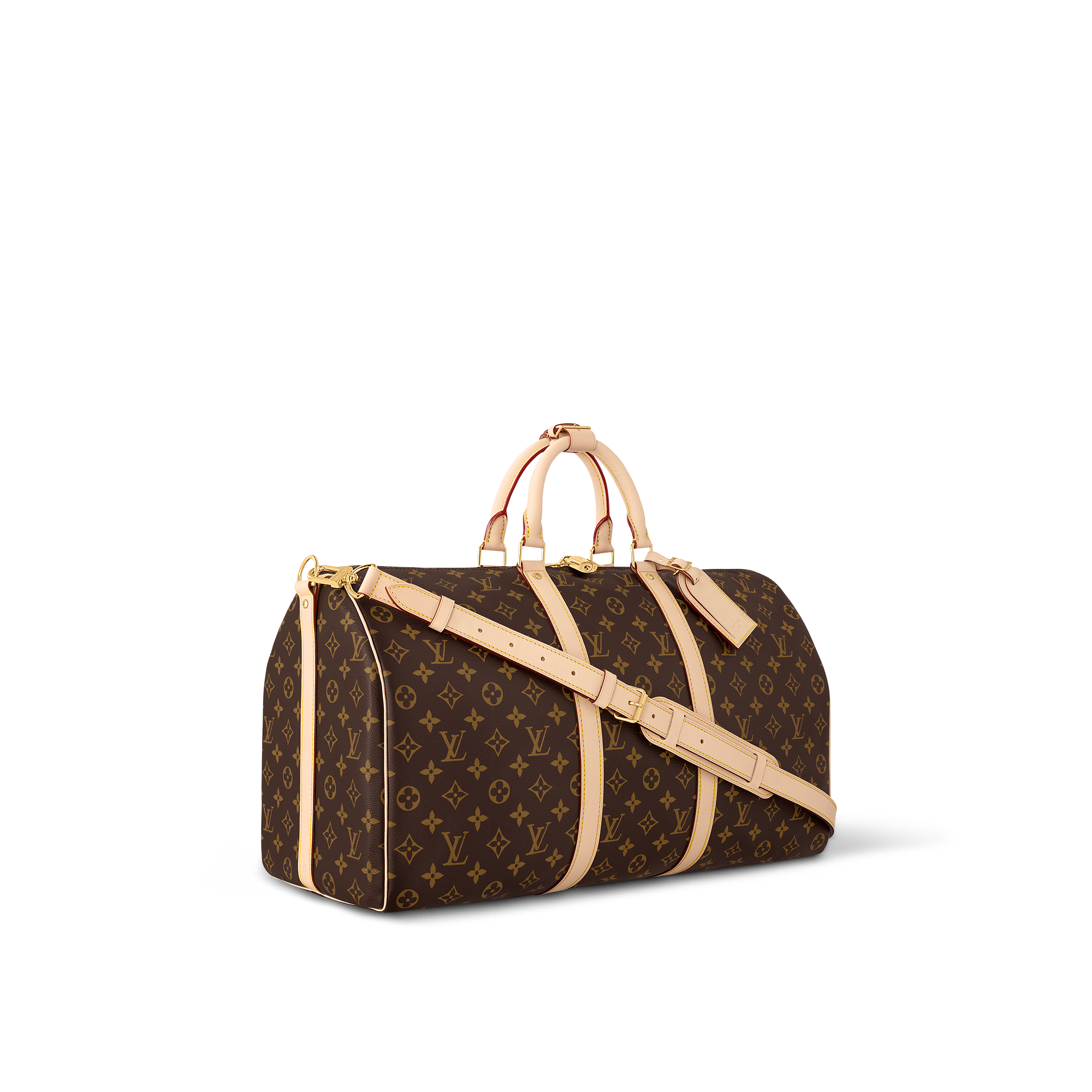 Keepall 50 mit Schulterriemen  Monogram Canvas Taschen und Kleinlederwaren Lederwaren Personalisierung } | LOUIS VUITTON (Zoom)