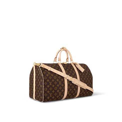 Keepall 50 mit Schulterriemen Monogram Canvas Taschen und Kleinlederwaren Lederwaren Personalisierung } | LOUIS VUITTON (Zoom)