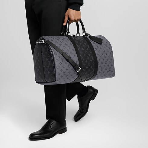 Keepall 50 mit Schulterriemen Monogram Eclipse Canvas Herren Reisegepäck Reisetaschen und Duffle Bags | LOUIS VUITTON (Zoom)