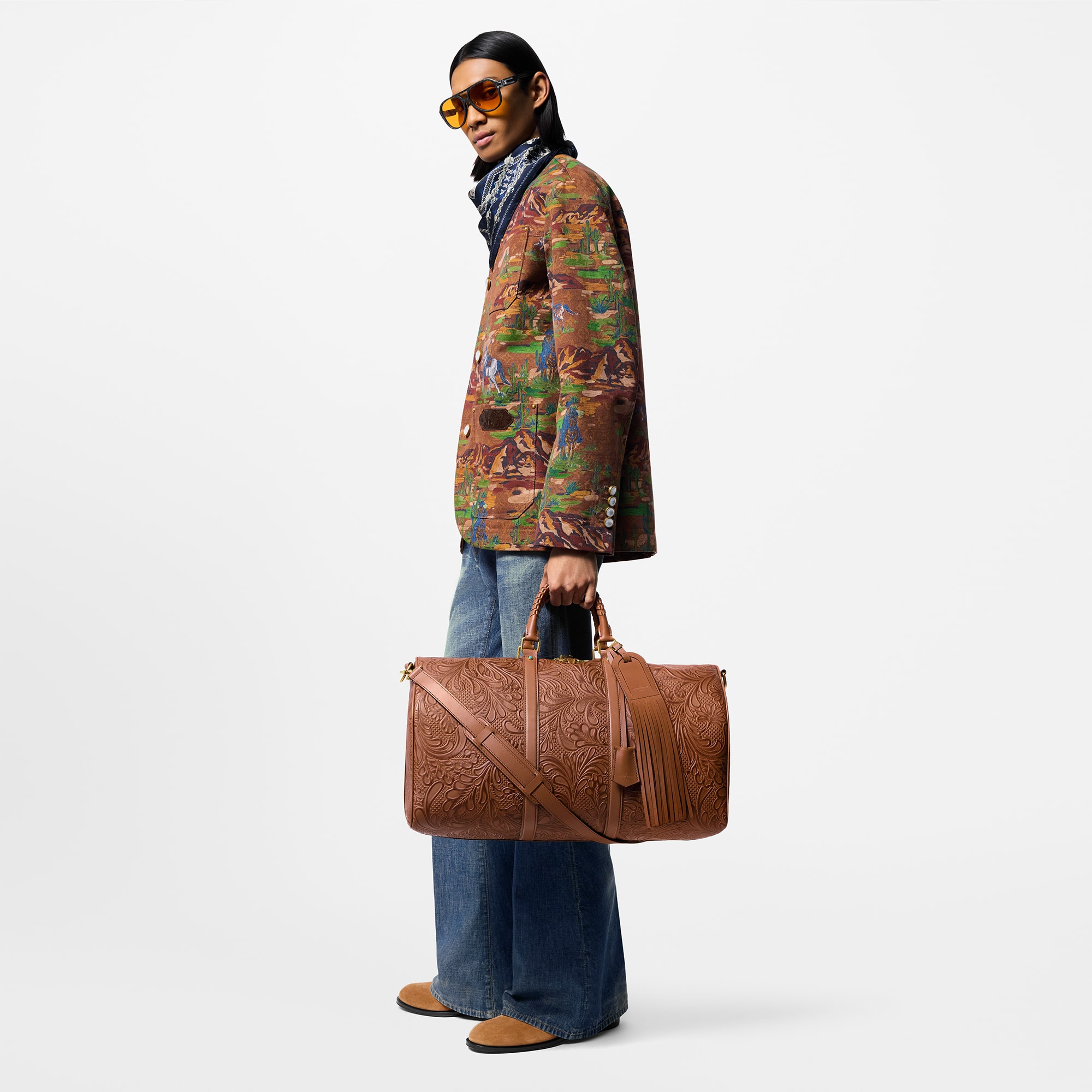 Keepall 50 mit Schulterriemen Andere Lederarten - Reisegepäck 
