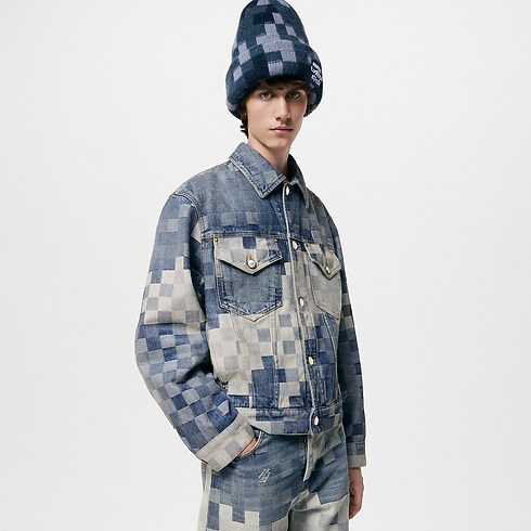 Klassische Jacke aus Denim mit Damier-Motiv Herren Ready to Wear Jacken und Mäntel | LOUIS VUITTON (Zoom)