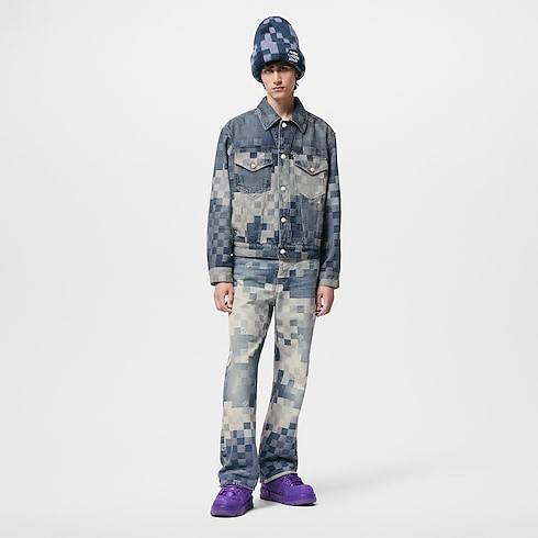 Klassische Jacke aus Denim mit Damier-Motiv Herren Ready to Wear Jacken und Mäntel | LOUIS VUITTON (Zoom)