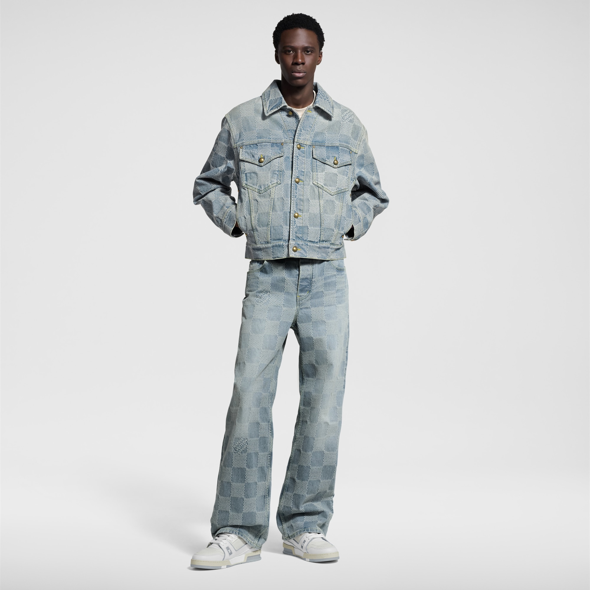 Klassische Jacke aus Denim mit Damier-Motiv  Herren Ready to Wear Jacken und Mäntel | LOUIS VUITTON (Zoom)