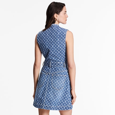 Kleid aus Denim mit Monogram Damen Ready to Wear Kleider | LOUIS VUITTON (Zoom)