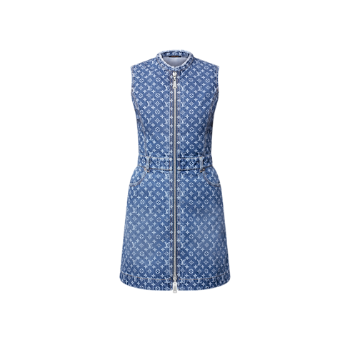Kleid aus Denim mit Monogram Damen Ready to Wear Kleider | LOUIS VUITTON (Zoom)