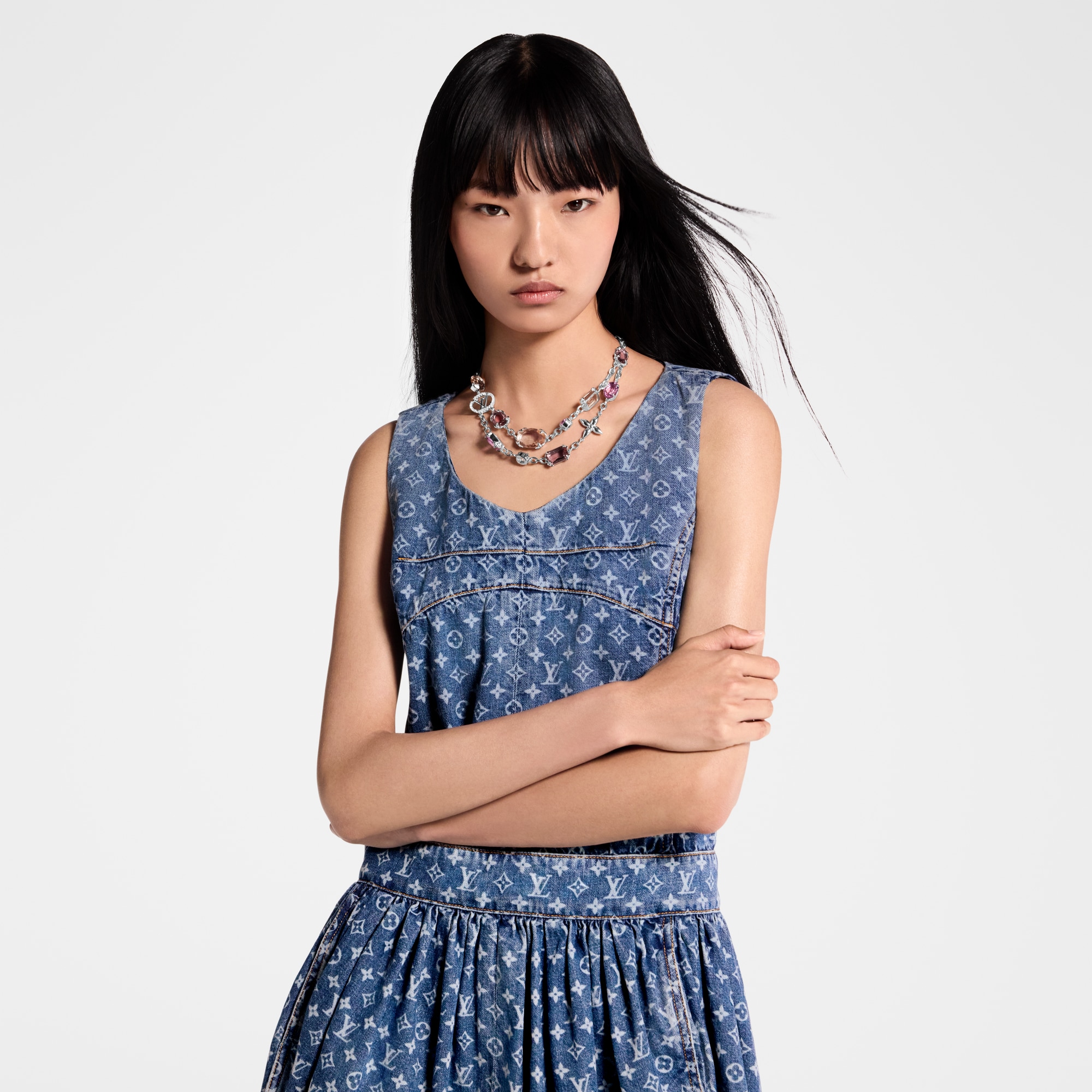 Kleid aus Denim mit Monogram  Damen Ready to Wear Kleider | LOUIS VUITTON (Zoom)