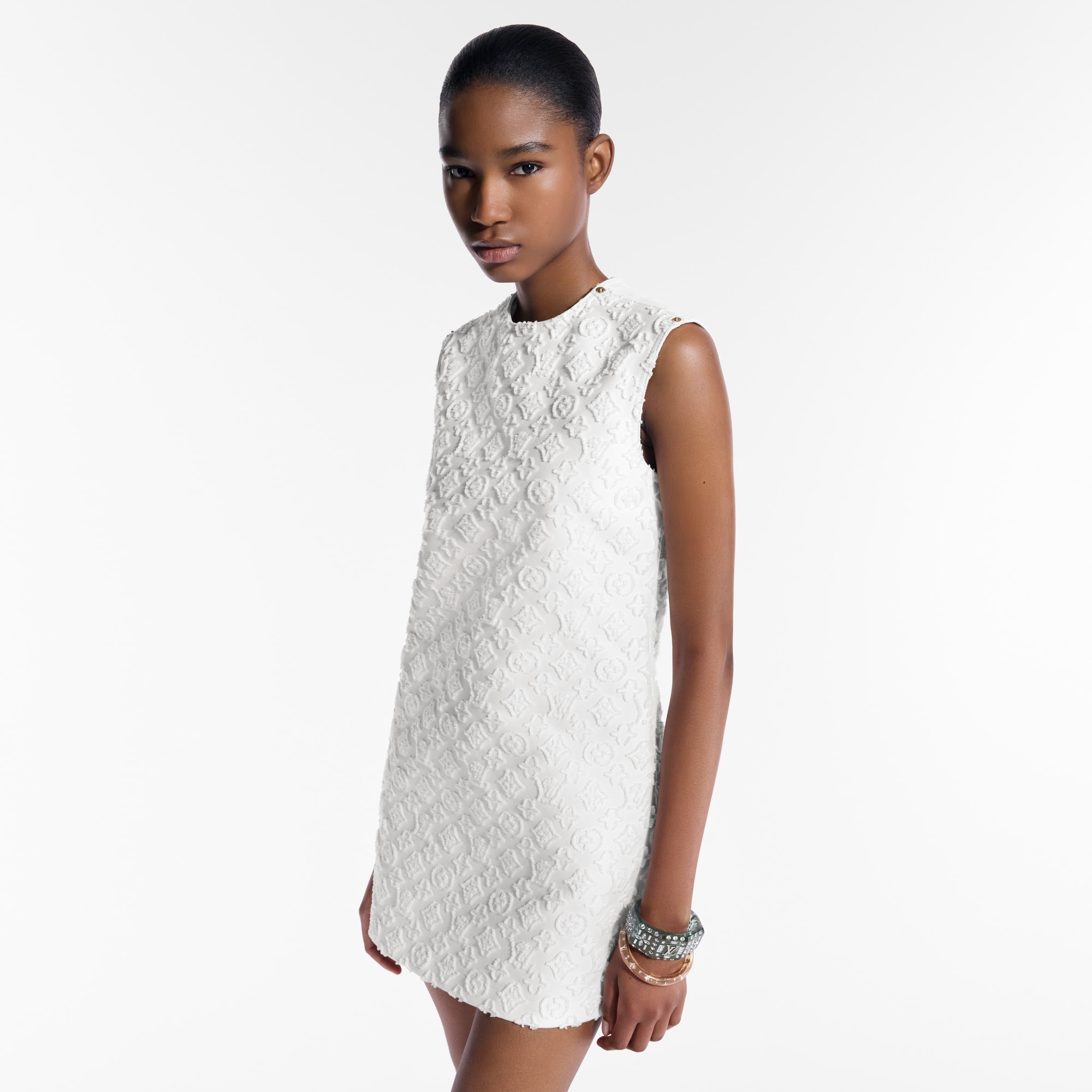 Kleid aus Denim mit Monogram Fil Coupé  Damen Ready to Wear Kleider | LOUIS VUITTON (Zoom)