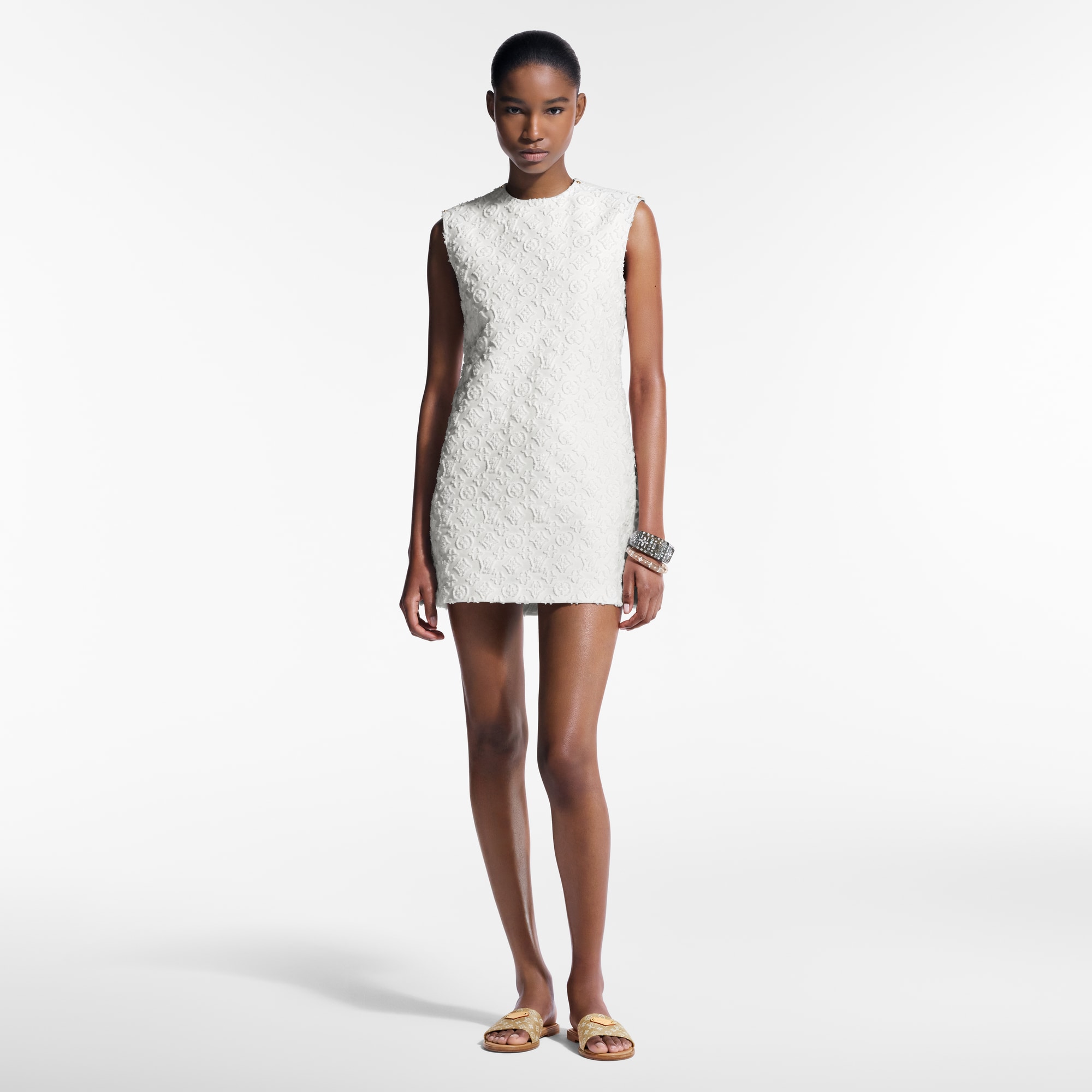 Kleid aus Denim mit Monogram Fil Coupé  Damen Ready to Wear Kleider | LOUIS VUITTON (Zoom)