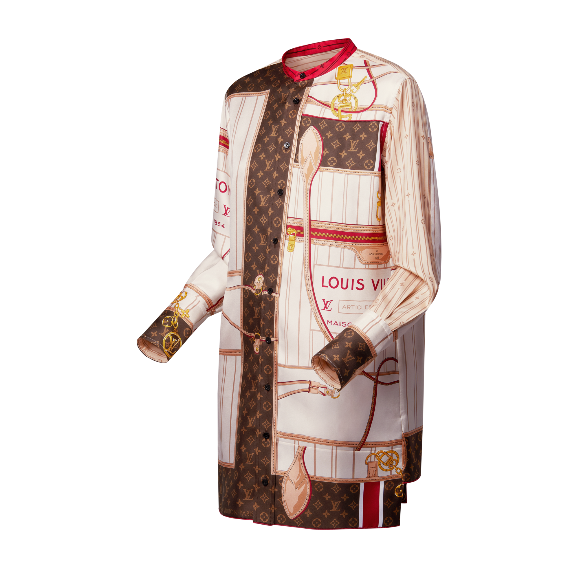 Kleid aus Seide mit Foulard-Motiv und Neverfull-Details  Damen Ready to Wear Kleider | LOUIS VUITTON (Zoom)