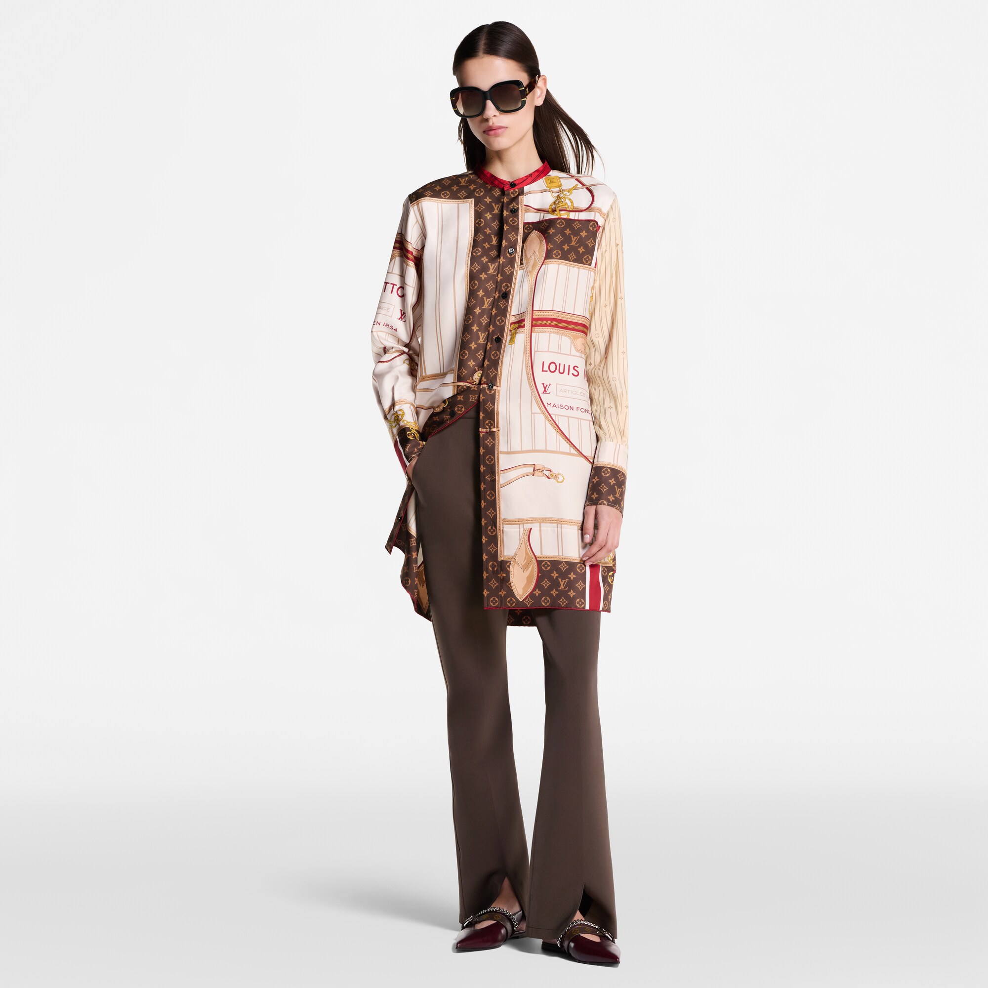 Kleid aus Seide mit Foulard-Motiv und Neverfull-Details  Damen Ready to Wear Kleider | LOUIS VUITTON (Zoom)